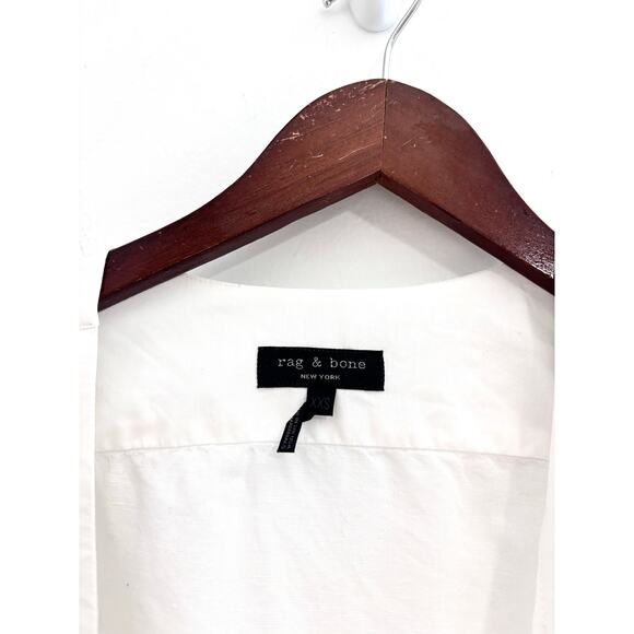 Rag & Bone Linen White Wrap Long Sleeve Top - Picture 6 of 8